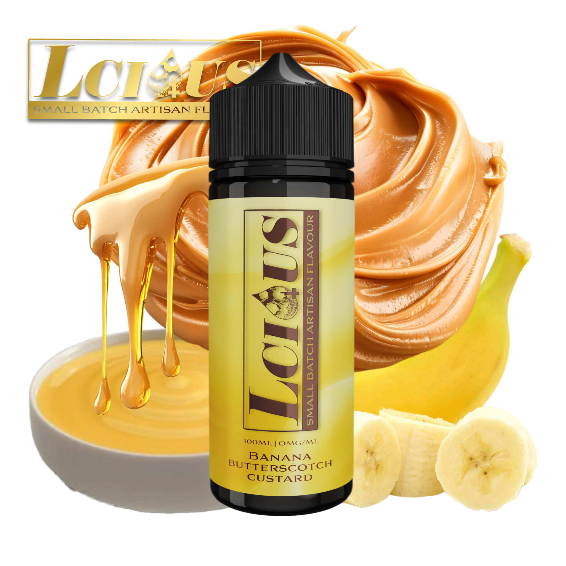 LCIOUS Shortfill E-Liquid - Banana Butterscotch Custard (9925556109652)