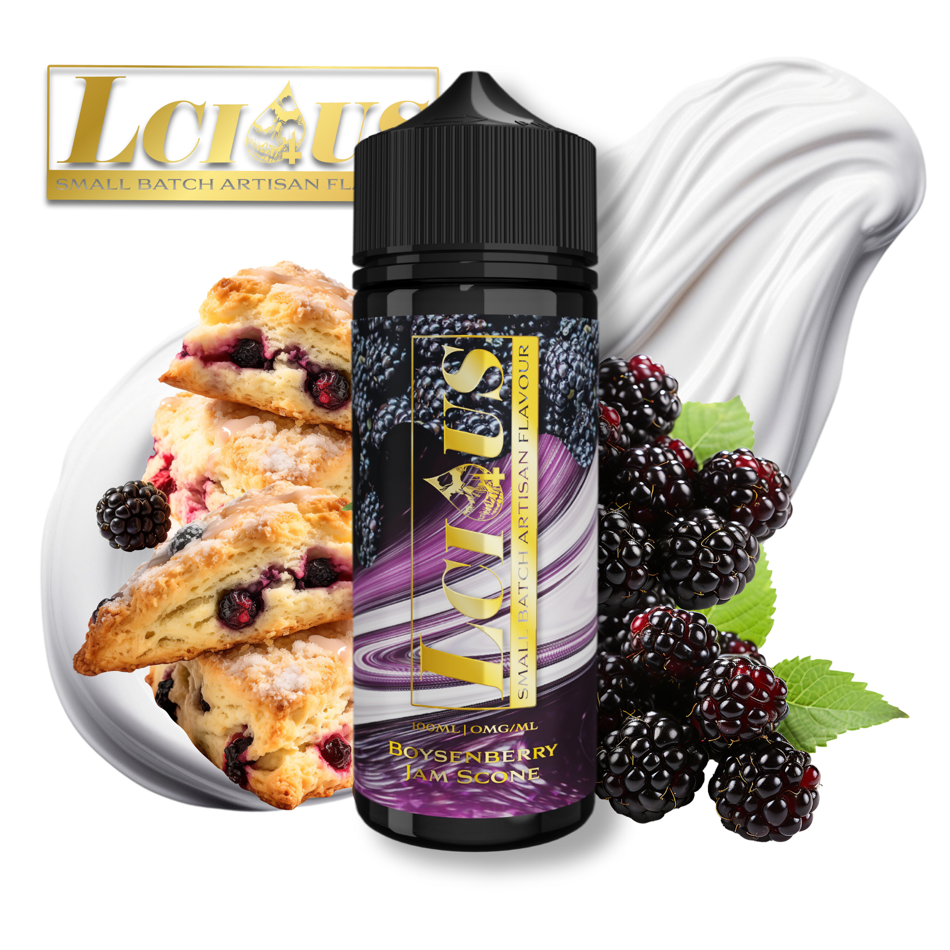 LCIOUS Shortfill E-Liquid - Boysenberry Jam Scone (9925560795476)